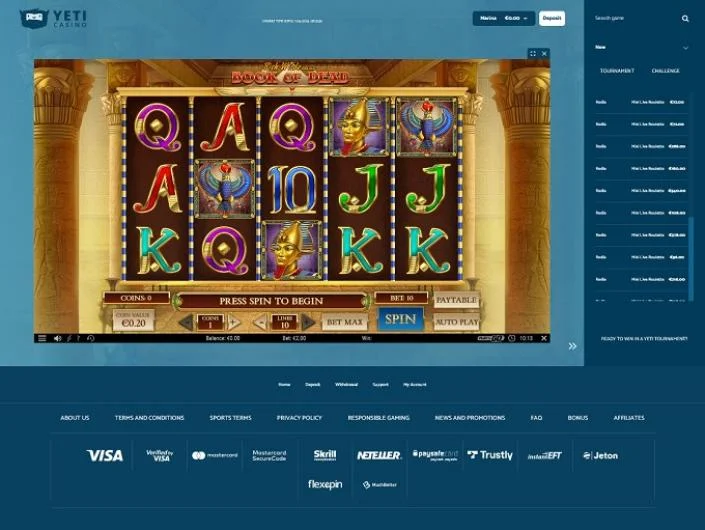 Yeti Casino screenshot